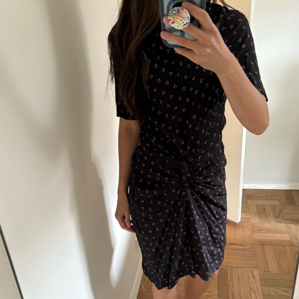 Isabel Marant Etoile Bardeny Black Dress with Subtle Pattern - Never Worn